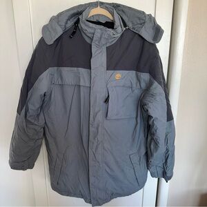 Timberland Weather Gear Waterproof Utility Jacket Grey/Blue Size: Medium